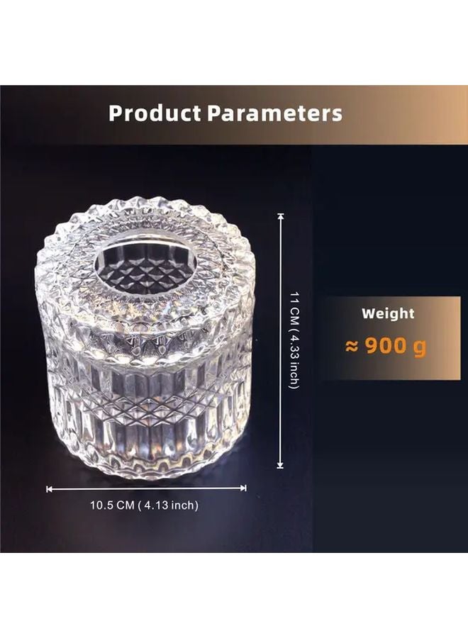 Crystal Tissue Box Holder Transparent Round Design For Home Office Decor - Image 3